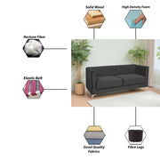 Ember 3 Seater Sofa Set for Living Room (Black Colour) Premium Fabric Sofa