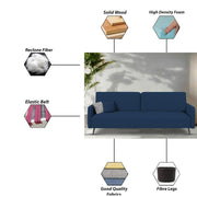 Casaliving Mazano 3 Seater Sofa Set for Living Room (Blue Colour) Premium Fabric Sofa