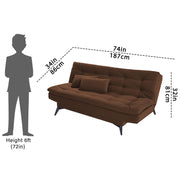 Danny 3 Seater Sofa Cum Bed for Living Room Premium Fabric Sofa for Living Room (Black Colour Premium Fabric)