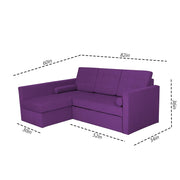 Megan LHS 4 Seater L Shaped Sofa Cum Bed for Living Room (Purple Fabric) Premium Fabric Sofa