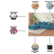 Karoline 3 Seater Sofa Set with Center Table for Living Room (Black Colour) Premium Fabric Sofa