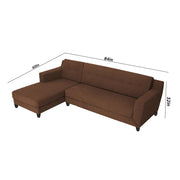 Fracher LHS 4 Seater L Shape Sofa Set for Living Room (Brown Fabric) Premium Fabric Sofa