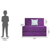 Mapron 1 Seater Sofa Cum Bed with 1 Cushions for Living Room (Black Fabric) Premium Fabric Sofa 2.5x6 Feet