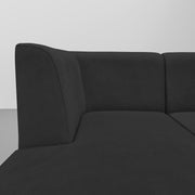 Casaliving Cassidy LHS 6 Seater L Shape Sofa Set for Living Room (Black Colour) Premium Fabric Sofa