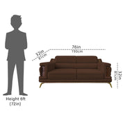 Falconar 3 Seater Sofa Set for Living Room (Brown Fabric) Premium Fabric Sofa