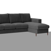 Charmi RHS 6 Seater L Shape Sofa Set for Living Room (Black Fabric) Premium Fabric Sofa