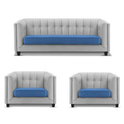 Casaliving Sinclair 3+1+1 Seater Sofa Set for Living Room (Blue Black Colour) Premium Fabric Sofa