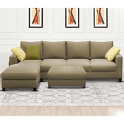 Rihan 8 Seater L Shape Sofa Set with Ottoman for Living Room (Cream Fabric) Left Side Sofa