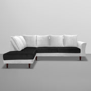 Casaliving Bradley LHS 4 Seater L Shape Sofa Set for Living Room (Black Grey Fabric) Premium Fabric Sofa