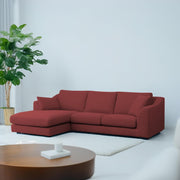 Cortina LHS 4 Seater L Shape Sofa Set for Living Room (Maroon Fabric) Premium Fabric Sofa