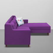 Lifestyle 4 Seater RHS L Shape Sofa Set for Living Room - (Purple Fabric) Premium Fabric Sofa Set