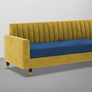 Garcia 3 Seater Sofa Set for Living Room (Blue Black Colour) Premium Fabric Sofa