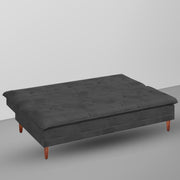 Calvin 3 Seater Sofa Cum Bed for Living Room (Black Fabric) Premium Fabric Sofa