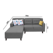Lifestyle 4 Seater LHS L Shape Sofa Set for Living Room - (Dark Grey Fabric) Premium Fabric Sofa Set
