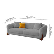 Elora Modern Premium Boucle Fabric Sofa, Upholstered 3 Seater Sofa Set for Living Room, (Black Colour) Premium Boucle Fabric Sofa