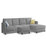 Swaloni RHS 6 Seater L Shape Sofa Set with Center Table for Living Room (Grey) Premium Fabric Sofa