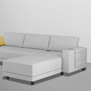 Linus RHS 4 Seater L Shape Sofa Set for Living Room (Grey Fabric) Premium Fabric Sofa