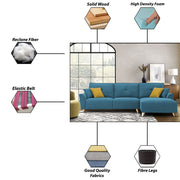 Antonio LHS 4 Seater L Shape Sofa Set for Living Room (Turquise Premium Fabric)