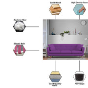 Letty 3 Seater Sofa Set for Living Room (Purple Colour) Premium Fabric Sofa