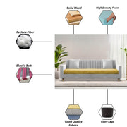 Garcia 3 Seater Sofa Set for Living Room (Blue Black Colour) Premium Fabric Sofa