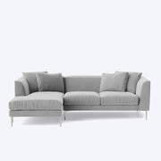 Vesco LHS 4 Seater L Shape Sofa Set for Living Room (Grey) Premium Fabric Sofa