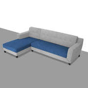 Fracher LHS 4 Seater L Shape Sofa Set for Living Room (Blue Grey Fabric) Premium Fabric Sofa