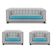 Casaliving Sinclair 3+1+1 Seater Sofa Set for Living Room (Blue Black Colour) Premium Fabric Sofa