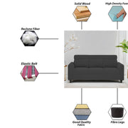 Marco 3 Seater Sofa Set for Living Room (Black Colour) Premium Fabric Sofa