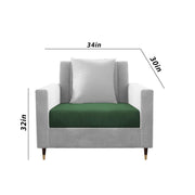 Garcia 1 Seater Sofa Set for Living Room (Black Colour) Premium Fabric Sofa