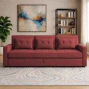 Treshta 3 Seater Pull-Out Premium Fabric Sofa Cum Bed Sofa Set for Living Room (Black Fabric Color) Premium Fabric Sofa Set for Living Room Sofa Cum Bed