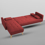 Convertible Futon RHS 4 Seater Sofa Cum Bed with Adjustable Backrest Sofa for Living Room (Blue Grey Colour) Premium Fabric Sofa