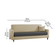 Premium Valkyrie 3 Seater Sofa Set 3 Seater Modern Sofa Set for Living Room (Cream Black Color Fabric)