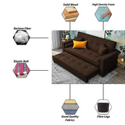 Artic 3 Seater Sofa Cum Bed for Living Room (Black) Premium Velvet Fabric Sofa
