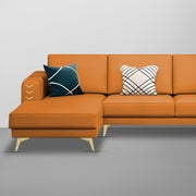Falco LHS 4 Seater L Shape Sofa Set for Living Room (Orange Fabric) Premium Fabric Sofa