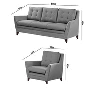 Slove 3 +1 + 1 Seater Sofa Set for Living Room | Color - Cream Black | Premium Fabric Sofa