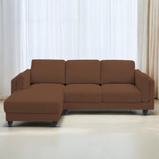 Casaliving Logan RHS 4 Seater L Shape Sofa Set for Living Room (Blue Black Fabric) Premium Fabric Sofa