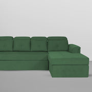 Elvi RHS 6 Seater L Shape Sofa Set for Living Room (Green Fabric) Premium Fabric Sofa