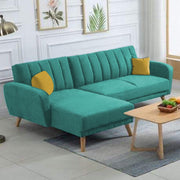 Rino LHS 4 Seater L Shape Sofa Set for Living Room (Turquise Fabric)