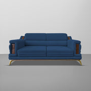 Falconar 3 Seater Sofa Set for Living Room (Blue Fabric) Premium Fabric Sofa