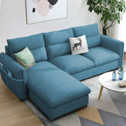 Andon 4-Person Sofa L Shape Sofa Set For Living Room (Light Blue Fabric) Left Side Sofa