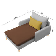 Vive 1 Seater Lounge Sofa for Living Room (Brown Grey Colour) Premium Fabric Sofa