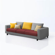 Minta 3 Seater Sofa Set for Living Room (Maroon Grey Colour Fabric) Premium Fabric Sofa
