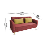 Deren 3 Seater Sofa Set for Living Room (Maroon Colour) Premium Fabric Sofa