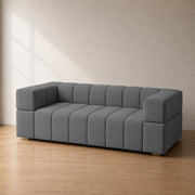 Casaliving Royce Modern Velvet Fabric Sofa, Tufted Design Upholstered 3 Seater Sofa Set for Living Room, Premium Velvet Fabric Sofa (Black)