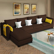 Asser LHS 6 Seater L Shape Sofa Set for Living Room (Brown) Premium Fabric Sofa