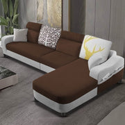 Amanda RHS 6 Seater L Shape,Sofa Set for Living Room (Brown Grey Fabric)