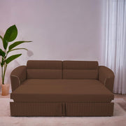 Torrato 3 Seater Sofa Cum Bed for Living Room (Brown Colour Fabric) Premium Fabric Sofa
