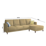 Swaloni RHS 6 Seater L Shape Sofa Set for Living Room (Cream) Premium Fabric Sofa