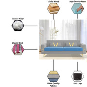 Ivary 3 Seater Sofa Set for Living Room (Black Colour) Premium Fabric Sofa