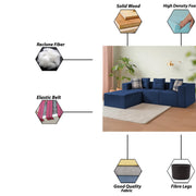 Karoline 3 Seater Sofa Set with Center Table for Living Room (Black Colour) Premium Fabric Sofa